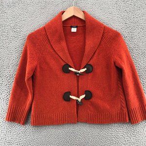 Women's Orange Sweater with Toggle Closures